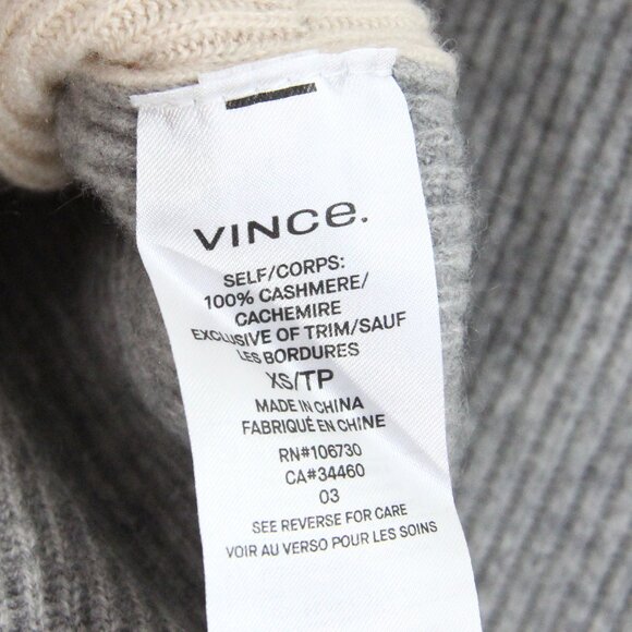 Vince Cashmere Sweater XS Women Cropped Top Soft Ribbed Knit - Picture 10 of 10